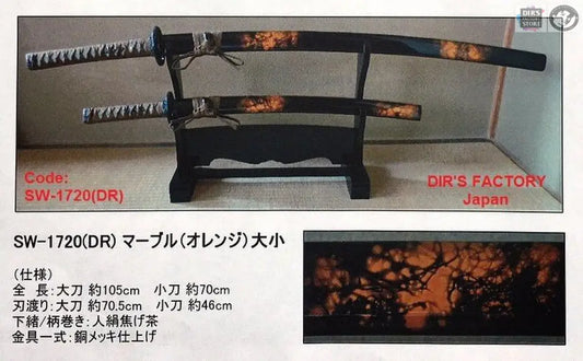 Jsw-1720(Dr) - Marble Orange (Not Sharp) Sword Stands & Displays